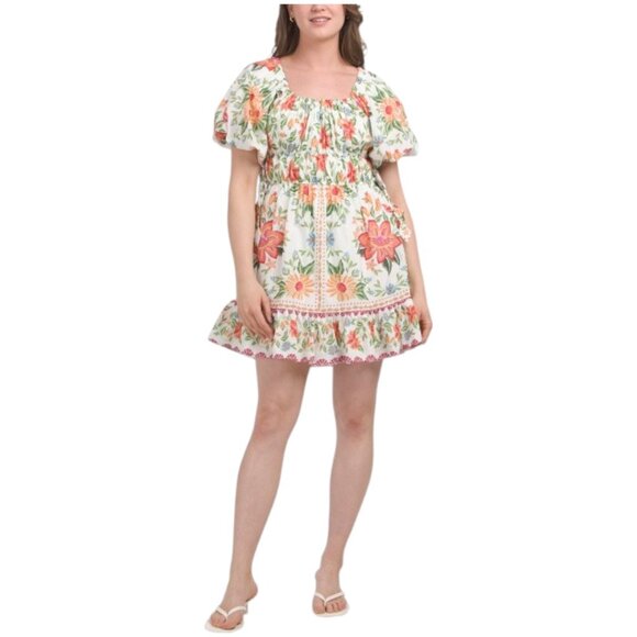 FARM Rio Dresses & Skirts - FARM RIO Bloom Garden Short Sleeve Mini Dress
